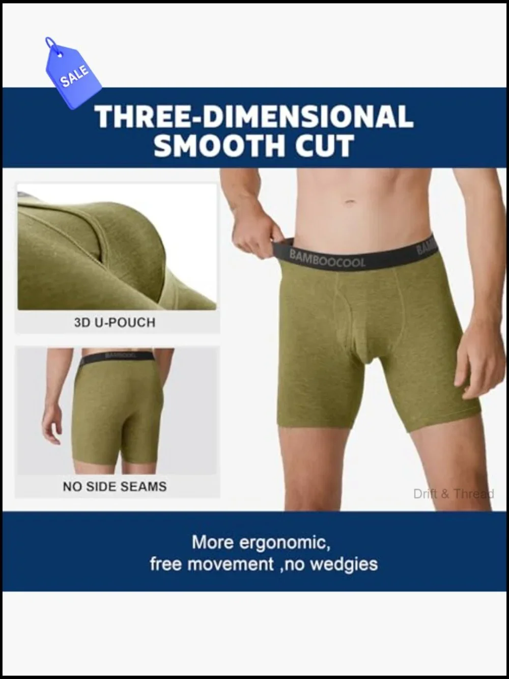 Men's Bamboo Viscose Boxer Briefs 7-Pack Breathable Moisture-Wicking Underwear
